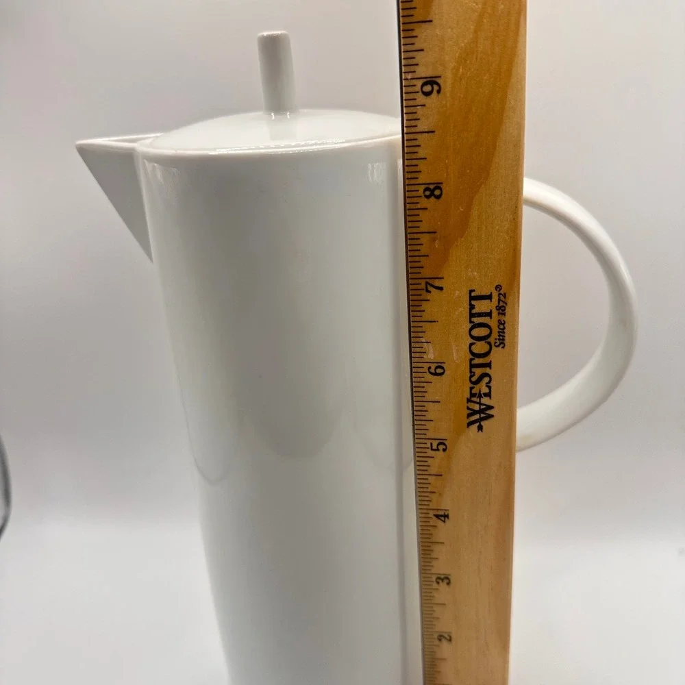 Vintage Vista Alegre Domo White Porcelain Tea/Coffee Pot &Lid Portugal Modernist